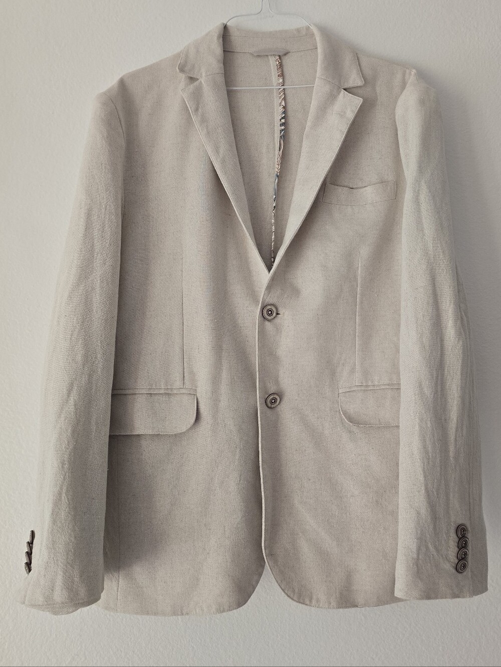 Italian Linen-Blend Light Beige Blazer